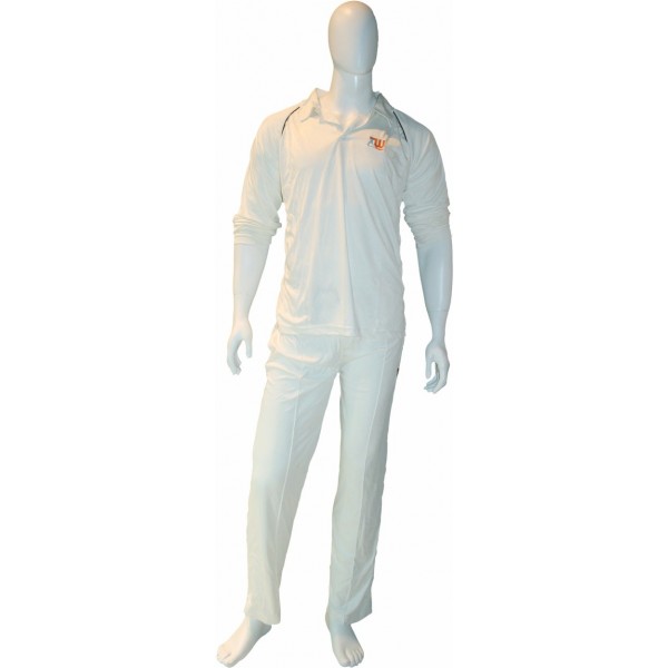 Three Wickets Solid Men Cricket White Dress (XL)
